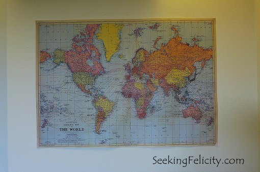 One almost always has a map in their room if they're crazy about travels - almost! ;)