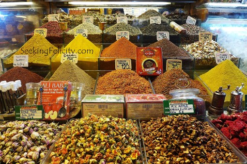 Spices everywhere! Lots of dried fruits being sold! Turkish delights to be sampled at every turn!
